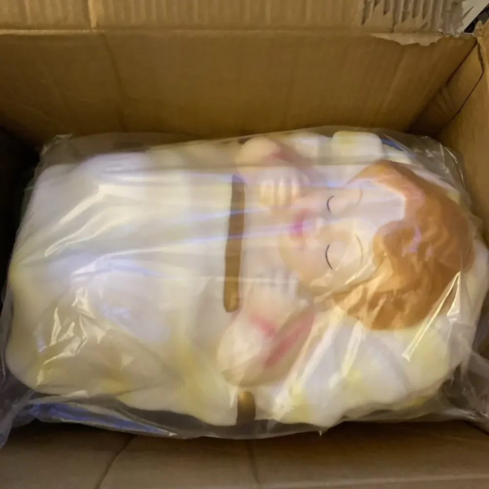 Nativity Scene Holy Mary Jesus Jo Holiday Time Blow Mold Christmas Open Box